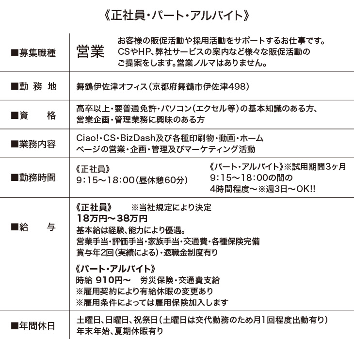 株式会社キャンバス スタッフ募集